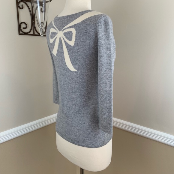 Saks 5th Avenue Pearls and Bow Cashmere Sweater - Picture 4 of 6